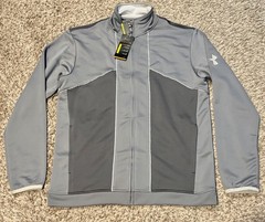 NWT Under Armour Men’s L Basketball Full Zip Gray Track Jacket All Season Loose