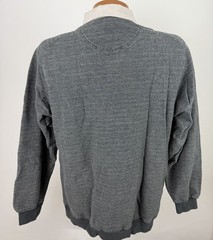 Vintage Pique Knit Sweatshirt Mens Medium Charcoal Gray Polo Collar 90s Pullover