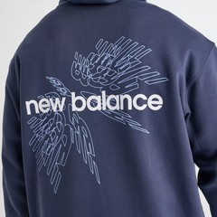 New Balance Rotation Fleece Mens Pullover Hoodie Blue Medium NWT