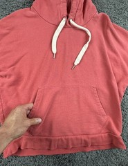 Outerknown Second Spin Hoodie Womens S Coral Pink Organic Cotton Sweatshirt