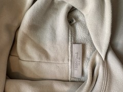 Essentials Fear of God Men’s Beige Fleece Pullover Hoodie Logo Size M