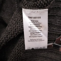 Triple Five Soul Mens Large Henley Knit Hoodie Pullover Sweatshirt Gray