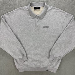 Represent Owners Club Sweatshirt Mens Large L Grey Long Sleeve Polo Sweater 1