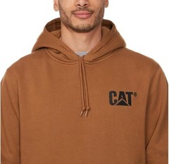 Cat Men’s Hooded Pullover Sweatshirt, Brown, Size S
