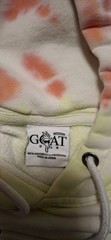 The Goat USA Adult Medium White Tie Dye Hoodie Long Sleeve Cotton Polyester M
