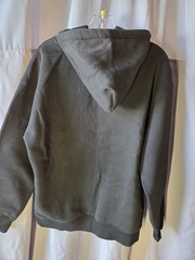 Hoodie with “None” Logo Black Heavyweight Pullover Unsex Large