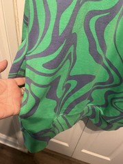 NWOT Zara MenS Pullover Hoodie Large Green Purple Swirl Sweatshirt