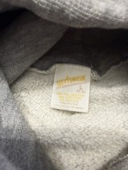 Vintage 80s Sportswear Hoodie Gray Tri Blend Rayon Sweatshirt Made in USA L