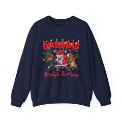 Christmas Sweatshirt – Holiday Apparel Pullover – Dabbing Snowflake Design,