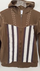 Assassin’s Creed Striped Cosplay Full Zip Hoodie Brown White Gamer Adult Small