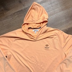 Peter Millar Crown Sport Peach Orange National Logo Performance Hoodie M