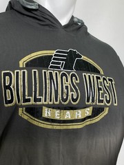 Billings West High School Bears Montana Men’s Gray Ombray Hoodie Shirt NWT