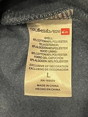 L Mens QUIKSILVER Surf Pullover Hoodie Sweatshirt Sweater Top Shirt 2-Sided Blue
