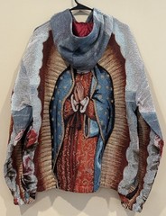 One-Of-A-Kind Handmade Our Lady Of Guadalupe Woven Tapestry Hoodie Size Large