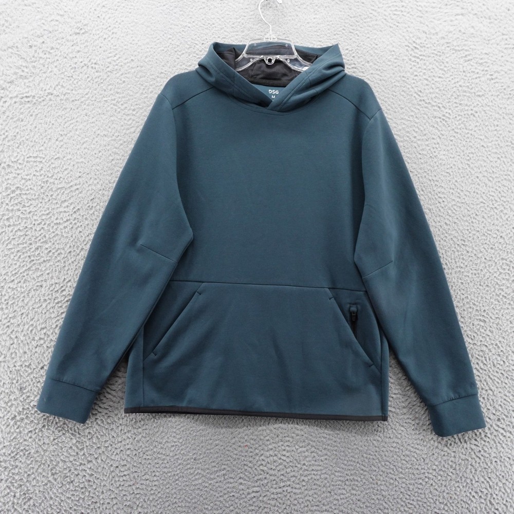 DSG Mens Sport Fleece Hoodie Teal Green Blue Sweatshirt Medium Pullover NEW