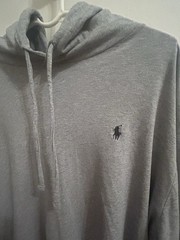Polo By Ralph Lauren Heather Gray Hoodie Shirt/lightweight Jersey Hoodie