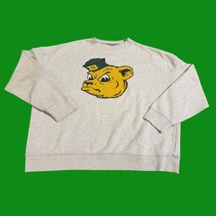 Champion Mens 2XL Oatmeal Heather Angry Bear Sailor Hat Graphic Sweatshirt C6200