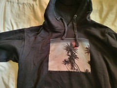 Ezekiel Men’s Black Graphic Print Fleece Pullover Hoodie Drawstring Regular M