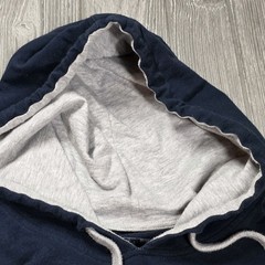Barbell Hoodie Men XL Blue Lightweight Logo Spell out Drawstring Sweatshirt