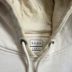 SANA Detroit Graphic Print Pullover Hoodie Beige Men’s L Kangaroo Pocket