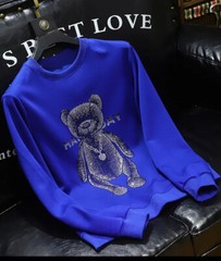 New Men Luxury Diamond Bear Rhinestones Fashion Black High Quality 4 Colors