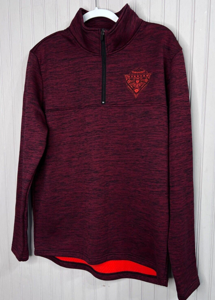 American Fighter Premium Mens SWEATSHIRT M Quarter Zip Pullover Red Black NEW