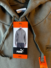 PUMA Men’s Fleece Hoodie Regular Fit Kangaroo Front Pocket Green Size XXL
