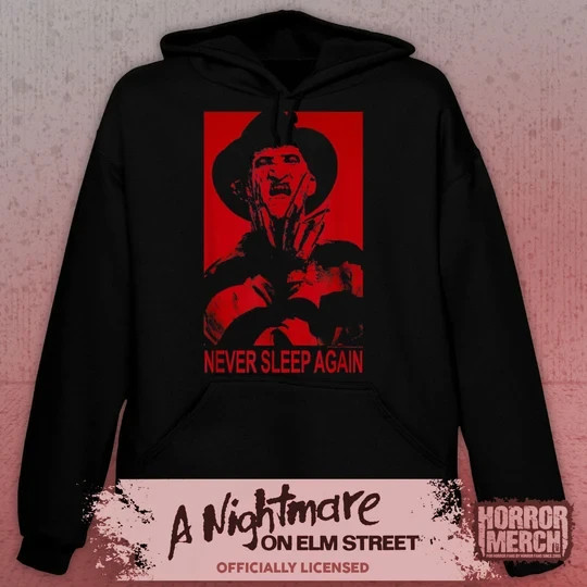 A Nightmare on Elm Street Never Sleep Again Horror Movie Graphic Black Hoodie