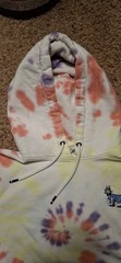 The Goat USA Adult Medium White Tie Dye Hoodie Long Sleeve Cotton Polyester M