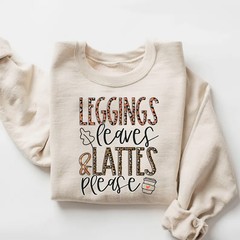 Fall Leaves Sweatshirt Autumn Season Cozy Apparel Top Gift Idea