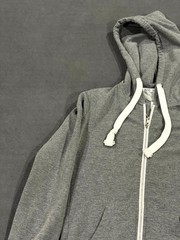 Reflex Hoodie Mens Medium Heather Gray Cotton Stretch Ribbed Trim Full Zip