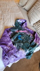 Goosebumps Tie-Dyed Hoodie Purple Green Size Small Hooded Sweatshirt 90s (A3)