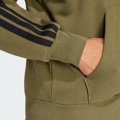 adidas Essentials 3-Stripes Fleece Hoodie Green