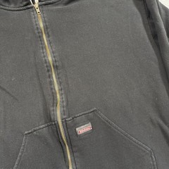 Dickies Hoodie Mens XL Black Fleece Full Zip Thermal Lined Sweatshirt Work