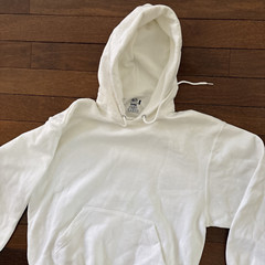 Fruit of the Loom Heavyweight Super Cotton Hoodie Size Lg. White NOS