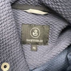 Swannies Hoodie Men’s XL Navy Blue Waffle Textured Snap Performance Sweater