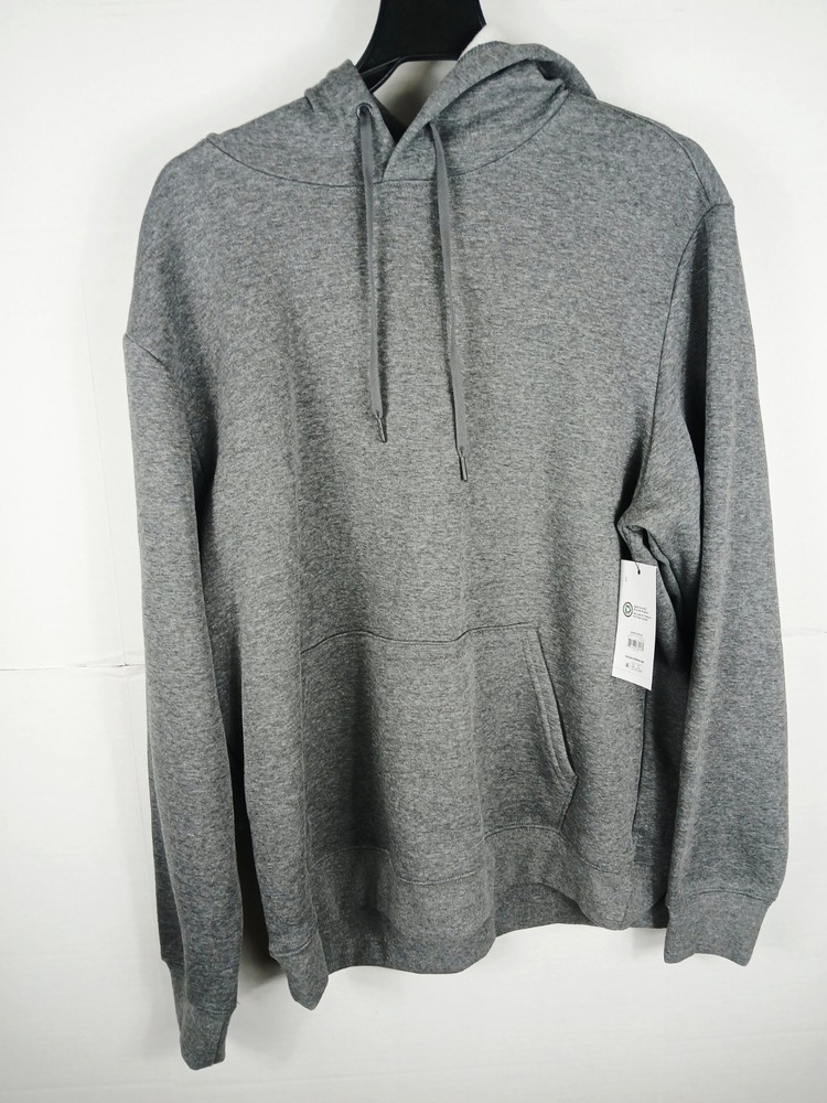 Athletic Works Men’s Fleece Hoodie Sweatshirt, Size L CHARCOAL GREY HEATHER!.