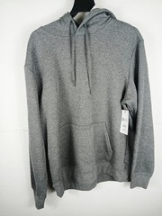 Athletic Works Men’s Fleece Hoodie Sweatshirt, Size L CHARCOAL GREY HEATHER!.