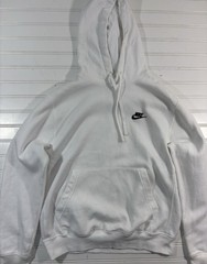 Nike Hoodie Fleece White Men’s Size Small Kangaroo Pockets Sweatshirt Athletic