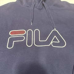 FILA HOODIE navy blue red white classic spellout logo adult Size Medium/50