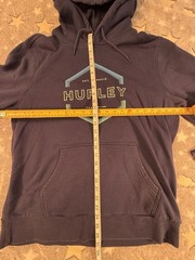 Hurley Pullover Hoodie Sweatshirt Mens L Black Drawstring Graphic Logo Pockets