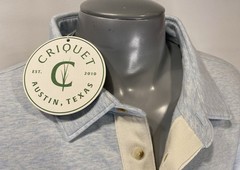 CRIQUET Mens XXL Rugby Style Collared Sweatshirt NWT Ice Blue Heather New
