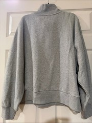 Gap Gray Half-Zip Pullover Sweatshirt XXL Soft Cotton Blend Long Sleeve Made In