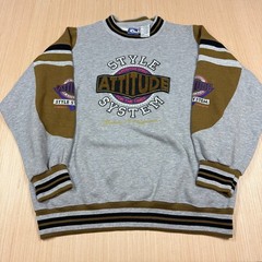 Vintage 80s Todays News Sweatshirt 90s Large Rayon Tri Blend Attitude Vaporwave