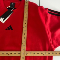 Adidas Essentials 3 Stripe Sweatshirt Size XL Red Crew Neck Pullover