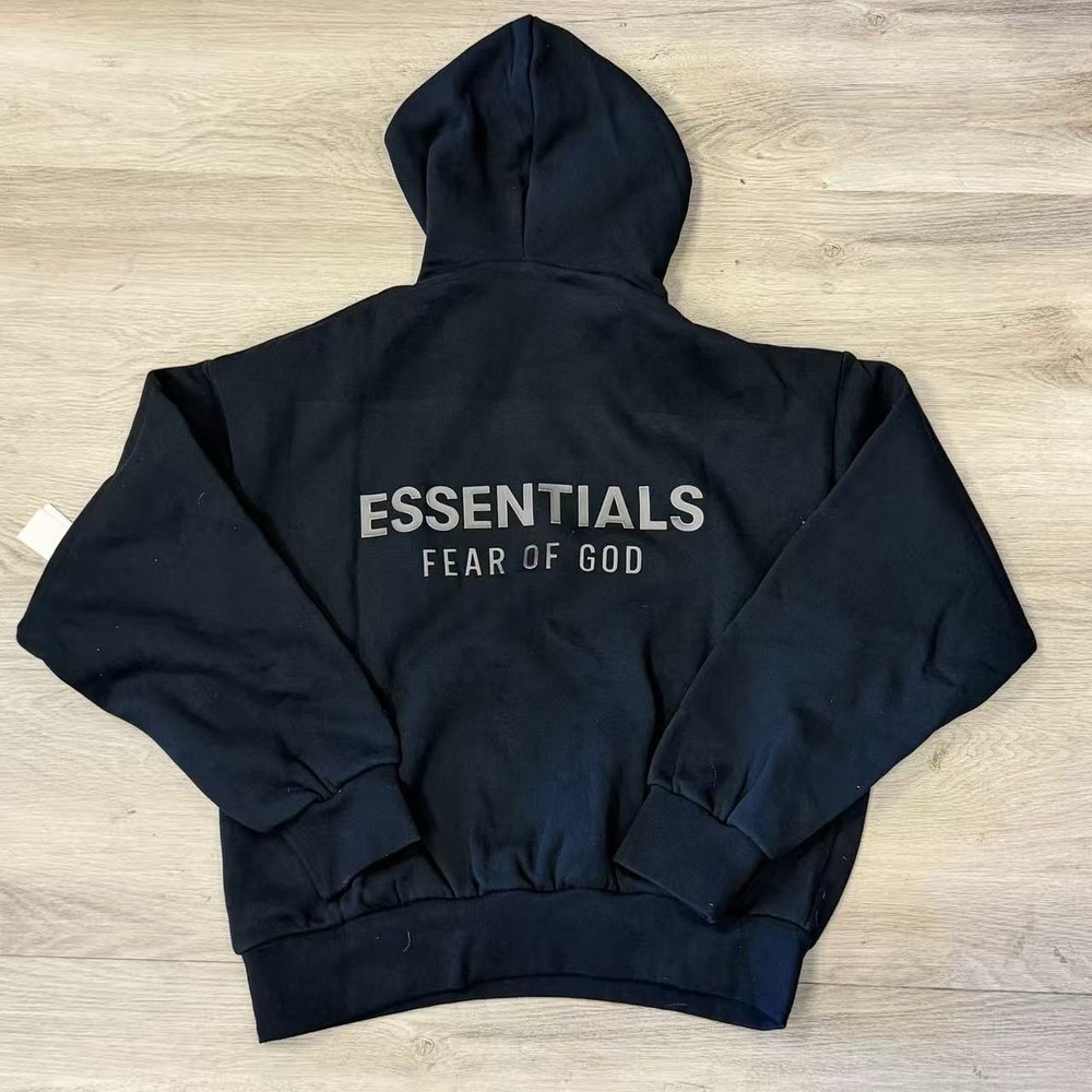 Fear of god Essentials Metallic Jet Black Zipups Size S