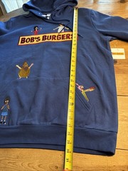 Bob’s Burgers Characters embroidered hoodie blue XLARGE XL BoxLunch NWT Pullover