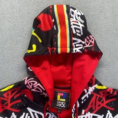 Demo Lition Hoodie Jacket Retro Graffiti Print Colorful Zip Up Size Large,Teens