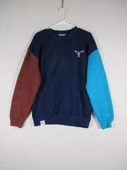 World Class Mens Whale Tail Crew Neck Sweatshirt Long Sleeve Size M Blue