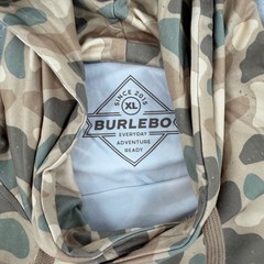 BURLEBO PerformanceHoodie Mens XL Tan CamoDuck Hunt UPF 50 SunProtection